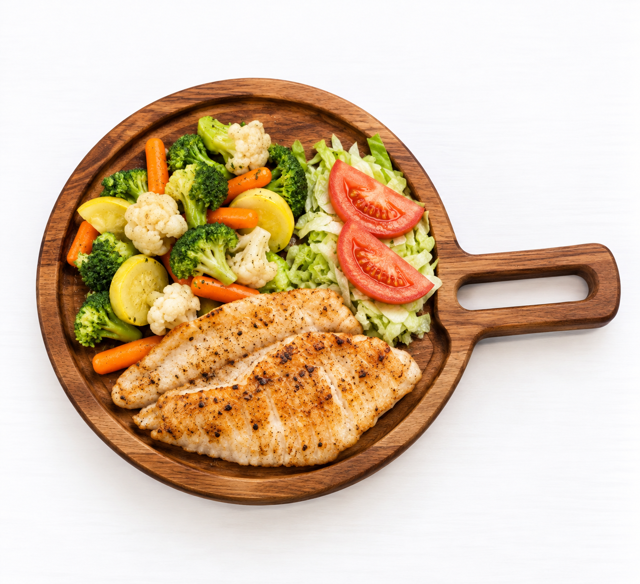 Grilled Fish and Veggies.
